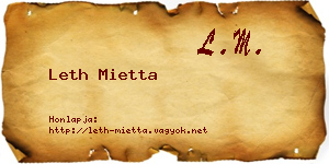 Leth Mietta névjegykártya